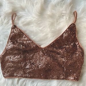 Forever 21 Gold Sequin Bralette S